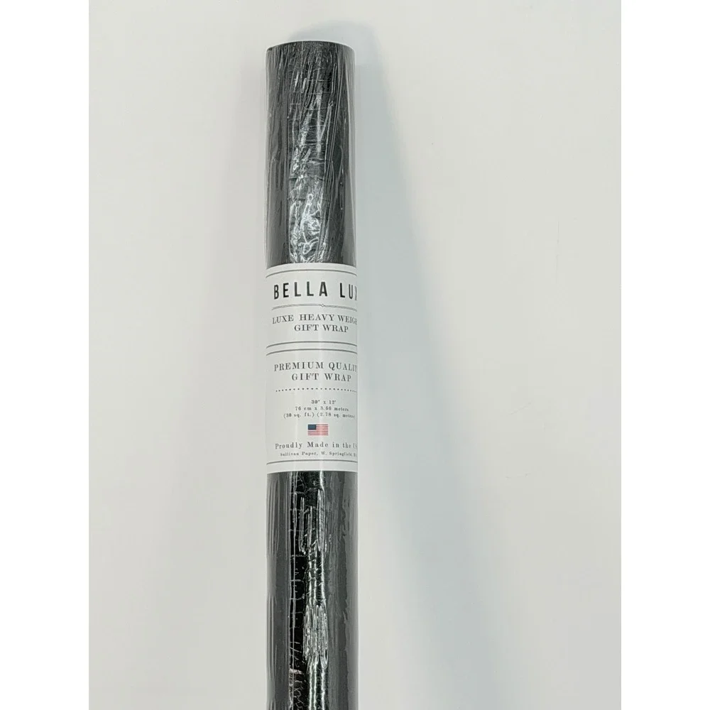Bella Lux Black Crocodile Embossed Heavy Weight Gift Wrap 30 SqFt Party 109-15